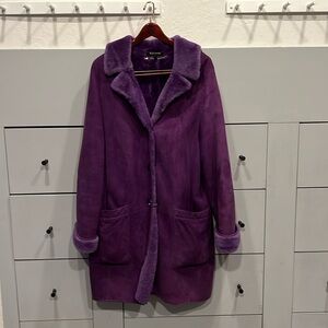 Vintage Escada Suede Purple Jacket Size 44